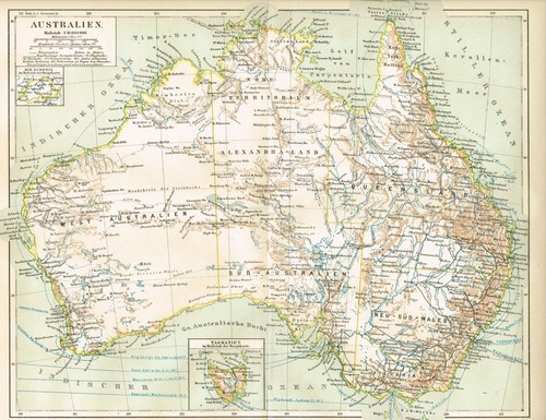 Karte von australien 1888 - karte,