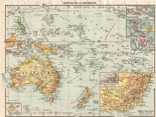 Landkarte australien und - australien,